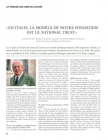 En Italie, le modèle de notre fondation est le National Trust